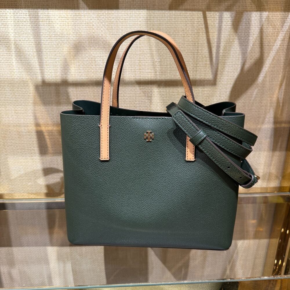 Last 1‼️Tory Burch Blake Small Tote 177133 Basil Pebbled Leather $350